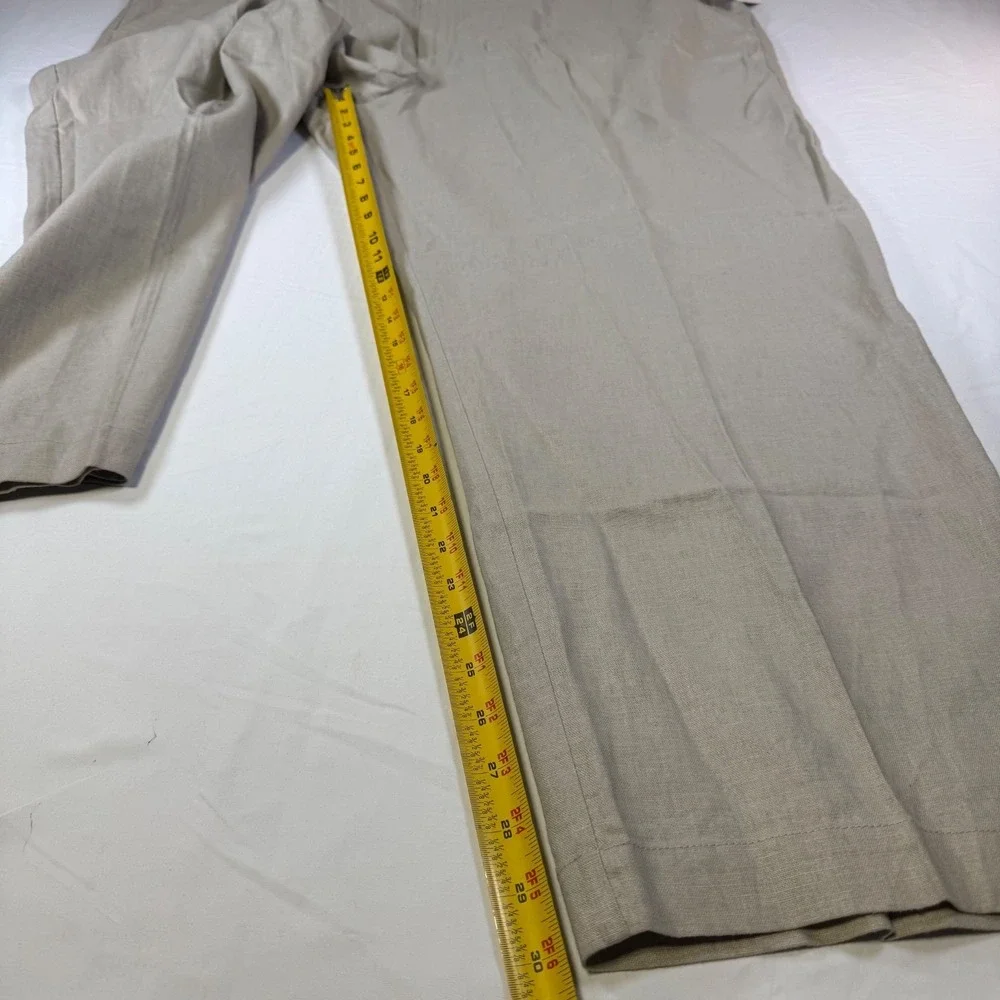 NWT Cubavera Silver Lining Natural Linen Drawstring Pants Men's Size 4XB